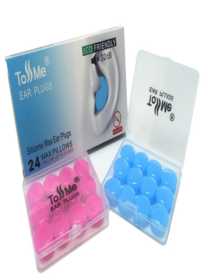 ToSSme Wax Ear Plugs for Sleep - 24 Silicone Wax Earplugs for Swimming and Sleeping - Gel Ear Plugs for Noise Cancelling, Ear Protection - SNR -32dB earplugs - Image 1